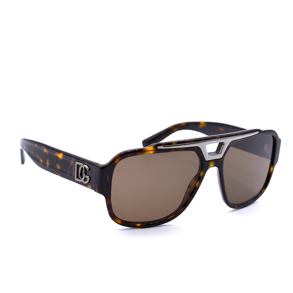 NEW DOLCE&GABBANA DG4389 502/73 HAVANA DARK BROWN AUTHENTIC SUNGLASSES - Picture 1 of 12